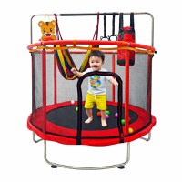 Trambulina pentru copii Red, cu set complet de accesorii, include cos de baschet, minge, hamac, diametru 155 cm, pana la 150 kg - 2