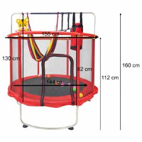 Trambulina pentru copii Red, cu set complet de accesorii, include cos de baschet, minge, hamac, diametru 155 cm, pana la 150 kg - 5