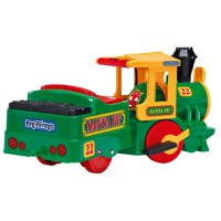 Trenulet electric pentru copii Peg Perego Santa Fe verde 40W cu locomotiva si vagon cu sina, acumulator - 5