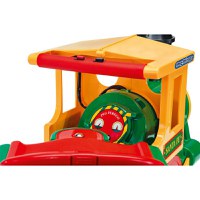 Trenulet Santa Fe 40W cu locomotiva si vagon cu sina si acumulator Peg Perego Verde - 8