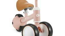 Tricicleta copii de echilibru Kinderkraft Cutie fuzzy peach, varsta 1-3 ani, roti din spuma EVA, posibilitatea de reglare a inaltimii scaunului (26-28 cm), sarcina maxima 15 kg