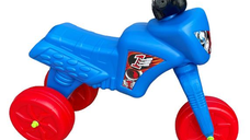 Tricicleta copii fara pedale Big Cross blue de la 2 ani pana la 20 kg, inaltime pana la sezut 34 cm