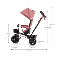 Tricicleta copii Kinderkraft Aveo rose pink de la 9 luni cu sezut rotativ, suport pentru picioare, maner cu control al directiei, gentuta si cos pentru accesorii - 3