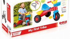 Tricicleta Dolu pentru copii, cu maner parental, free wheel, claxon si cos pentru accesorii