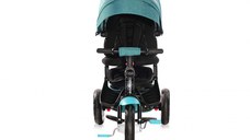 Tricicleta multifunctionala 4 in 1 Jaguar Air Green Luxe cu maner cu control parental, scaun rotativ, spatar reglabil pe 2 pozitii, roti mari silentioase, din cauciuc cu camera