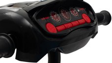 Tricicleta pentru copii Baby Mix Peony Black cu scaun reversibil,roti EVA cu frana,spatar reglabil,maner parental cu control al directiei,suport picioare pliabil,copertina reglabila ,panou cu muzica,lumini,ghidon pliabil