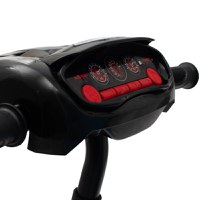 Tricicleta pentru copii Baby Mix Peony Black cu scaun reversibil,roti EVA cu frana,spatar reglabil,maner parental cu control al directiei,suport picioare pliabil,copertina reglabila ,panou cu muzica,lumini,ghidon pliabil - 1