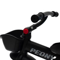 Tricicleta pentru copii Baby Mix Peony Black cu scaun reversibil,roti EVA cu frana,spatar reglabil,maner parental cu control al directiei,suport picioare pliabil,copertina reglabila ,panou cu muzica,lumini,ghidon pliabil - 3