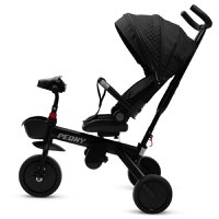 Tricicleta pentru copii Baby Mix Peony Black cu scaun reversibil,roti EVA cu frana,spatar reglabil,maner parental cu control al directiei,suport picioare pliabil,copertina reglabila ,panou cu muzica,lumini,ghidon pliabil - 7