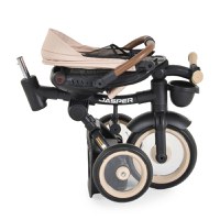 Tricicleta pentru copii Byox Jasper Beige pliabila, cu maner parental, spatar reglabil, scaun rotativ, greutate admisa 25 kg - 3
