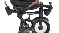 Tricicleta pentru copii Byox Jasper Black pliabila, cu maner parental, spatar reglabil, scaun rotativ, greutate admisa 25 kg