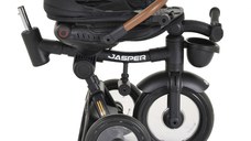 Tricicleta pentru copii Byox Jasper Black pliabila, cu maner parental, spatar reglabil, scaun rotativ