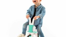 Tricicleta pentru copii Chillafish Bunzi Mate Mint 2 in 1, transformabila in bicicleta fara pedale, scaun usor reglabil, roti din cauciuc sintetic, spatiu depozitare jucarii, greutate admisa 25 kg