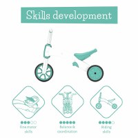 Tricicleta pentru copii Chillafish Bunzi Mate Mint 2 in 1, transformabila in bicicleta fara pedale, scaun usor reglabil, roti din cauciuc sintetic, spatiu depozitare jucarii, greutate admisa 25 kg - 2