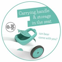 Tricicleta pentru copii Chillafish Bunzi Mate Mint 2 in 1, transformabila in bicicleta fara pedale, scaun usor reglabil, roti din cauciuc sintetic, spatiu depozitare jucarii, greutate admisa 25 kg - 5