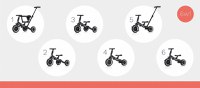 Tricicleta pentru copii Colibro Tremix Up Magnetic Ride On transformabila 5 in 1, cu maner de ghidaj , scaun reglabil pe inaltime, maner detasabil - 5