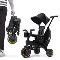Tricicleta pentru copii Doona Liki Trike Midnight Editie limitata, ultrapliabila in 3 secunde, spatar reglabil,copertina cu protectie UV, frana de picior si roti din cauciuc Eva - 1