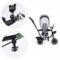 Tricicleta pentru copii Ecotoys JM-066-9 Gri cu sezut rotativ, de la 12 luni roti din spuma Eva, suport picioare, parasolar ajustabil si detasabil - 2