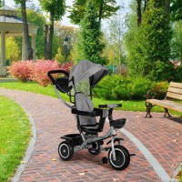 Tricicleta pentru copii Ecotoys WQL-066-52 Gri 2 in 1 cu scaun rotativ 360, roti din spuma EVA, greutate admisa 25kg - 2