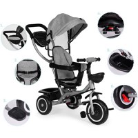 Tricicleta pentru copii Ecotoys WQL-066-52 Gri 2 in 1 cu scaun rotativ 360, roti din spuma EVA, greutate admisa 25kg - 7