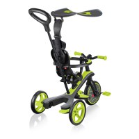 Tricicleta pentru copii Globber Explorer 4 in 1 Verde cu control parental, de la 10 luni, parasolar anti UV ajustabil, suport de picioare detasabil, scaun ajustabil pe inaltime - 4