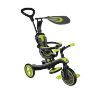 Tricicleta pentru copii Globber Explorer 4 in 1 Verde cu control parental, de la 10 luni, parasolar anti UV ajustabil, suport de picioare detasabil, scaun ajustabil pe inaltime - 13