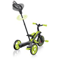 Tricicleta pentru copii Globber Explorer 4 in 1 Verde cu control parental, de la 10 luni, parasolar anti UV ajustabil, suport de picioare detasabil, scaun ajustabil pe inaltime - 11