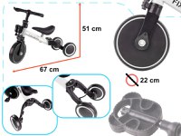 Tricicleta pentru copii Ikonka Trike Fix White cu pedale, 3 in 1, ghidon si sa reglabile, cadru din otel, roti din spuma pentru copii cu varsta cuprinsa intre 1,5 si 4 ani si 30kg - 3