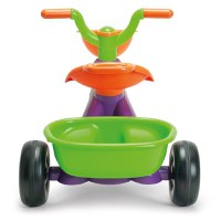 Tricicleta pentru copii Injusa Dino Rider cu pedale, inspirata din desenele cu dinozauri 1-3 ani, cosulete pentru accesorii - 5