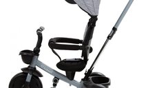 Tricicleta pentru copii Kidwell Axel Gri cu sezut rotativ, roti din spuma EVA, suport pentru picioare, control parental, suport pentru pahar, centura de siguranta, greutate admisa 25 kg