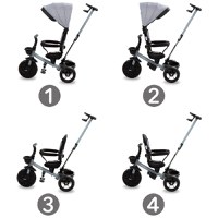 Tricicleta pentru copii Kidwell Axel Gri cu sezut rotativ, roti din spuma EVA, suport pentru picioare, control parental, suport pentru pahar, centura de siguranta, greutate admisa 25 kg - 5