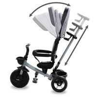Tricicleta pentru copii Kidwell Axel Gri cu sezut rotativ, roti din spuma EVA, suport pentru picioare, control parental, suport pentru pahar, centura de siguranta, greutate admisa 25 kg - 6