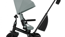 Tricicleta pentru copii Kinderkraft Aveo 2 Plus Green pliabila, cu scaun reglabil si reversibil, suport picioare, controlul directiei