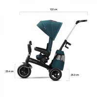 Tricicleta pentru copii Kinderkraft Easytwist Midnight Green cu scaun reversibil, pozitie de somn, cauciucuri PU, protectie UV de la varsta de 9 luni - 1