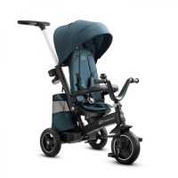 Tricicleta pentru copii Kinderkraft Easytwist Midnight Green cu scaun reversibil, pozitie de somn, cauciucuri PU, protectie UV de la varsta de 9 luni - 2