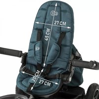 Tricicleta pentru copii Kinderkraft Easytwist Midnight Green cu scaun reversibil, pozitie de somn, cauciucuri PU, protectie UV de la varsta de 9 luni - 3