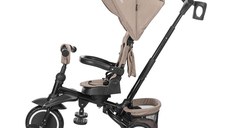 Tricicleta pentru copii Lorelli Freccia Beige multifunctionala, pliabila, sezut rotativ 360 grade, greutate admisa 25 kg, roti Eva