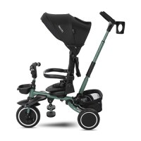 Tricicleta pentru copii Lorelli Freccia Black Green multifunctionala, pliabila, sezut rotativ 360 grade, greutate admisa 25 kg, roti Eva - 2