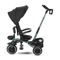 Tricicleta pentru copii Lorelli Freccia Black Green multifunctionala, pliabila, sezut rotativ 360 grade, greutate admisa 25 kg, roti Eva - 3