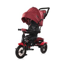 Tricicleta pentru copii Lorelli Neo Air Red Black Luxe 4 in 1 multifunctionala, roti mari gonflabile, spatar inalt reglabil, sezut rotativ, 2 tipuri de suport pentru picioare si dispozitiv de franare - 3