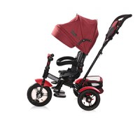 Tricicleta pentru copii Lorelli Neo Air Red Black Luxe 4 in 1 multifunctionala, roti mari gonflabile, spatar inalt reglabil, sezut rotativ, 2 tipuri de suport pentru picioare si dispozitiv de franare - 1