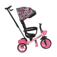 Tricicleta pentru copii Lorelli Revel Pink cu sezut rotativ la 360 grade, 1-5 Ani, maner cu control al directiei, scaun confortabil cu husa moale, suport pentru picioare, sistem roata libera si roti mari din cauciuc Eva - 1