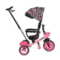 Tricicleta pentru copii Lorelli Revel Pink cu sezut rotativ la 360 grade, 1-5 Ani, maner cu control al directiei, scaun confortabil cu husa moale, suport pentru picioare, sistem roata libera si roti mari din cauciuc Eva - 2