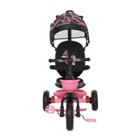 Tricicleta pentru copii Lorelli Revel Pink cu sezut rotativ la 360 grade, 1-5 Ani, maner cu control al directiei, scaun confortabil cu husa moale, suport pentru picioare, sistem roata libera si roti mari din cauciuc Eva - 3