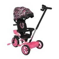 Tricicleta pentru copii Lorelli Revel Pink cu sezut rotativ la 360 grade, 1-5 Ani, maner cu control al directiei, scaun confortabil cu husa moale, suport pentru picioare, sistem roata libera si roti mari din cauciuc Eva - 4