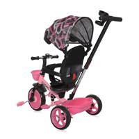Tricicleta pentru copii Lorelli Revel Pink cu sezut rotativ la 360 grade, 1-5 Ani, maner cu control al directiei, scaun confortabil cu husa moale, suport pentru picioare, sistem roata libera si roti mari din cauciuc Eva - 5