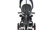 Tricicleta pentru copii Lorelli Zippy Air Sapphire control parental 12-36 luni, cu scaun reversibil, rotire 360 grade, spatar reglabil pe multiple pozitii, roti din cauciuc cu camera si 2  tipuri de suport pentru picioare
