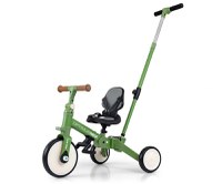 Tricicleta pentru copii Milly Mally Optimus Max Green 5 in 1 reglabila, maner parental, roti din spuma, varsta 12 luni+ - 4