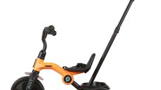 Tricicleta pentru copii Qplay Ant Plus Galben cu roti din spuma EVA, pliere compacta, cosulet pentru jucarii de la 2 ani pana la 25 kg