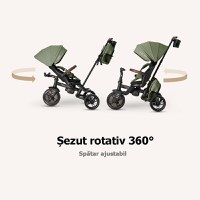 Tricicleta pentru copii Qplay Comfo Max Verde, ultrapliabila, scaun pivotant, roti eva, spatar reglabil - 5